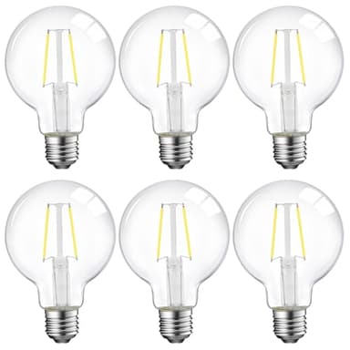 ENERGETIC SMARTER LIGHTING 5W Dimmable G25 LED Edison Light Bulb, G25 (G80) Globe Bulb, 60W Equivalent, 5000K Daylight, Christmas Light, E26 Standard Base, ETL Listed, 6-Pack - Image 1