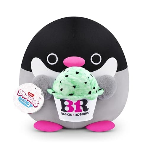 Snackles Series 2 Penguin & Baskin-Robbin 8 Inch Plush by ZURU, Ultra Soft Plush, Collectible Plush with Real Licensed Brands, Stuffed Animal, Giftable - Image 1