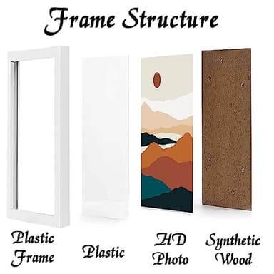 ijuerybai White 16x20 Picture Frame Set of 3, High Transparent Frame for 16 By 20 Photo Collage Canvas Poster Size Wall Mount and Tabletop Horizontally Vertically (White, 16 x 20 inches) - Image 2