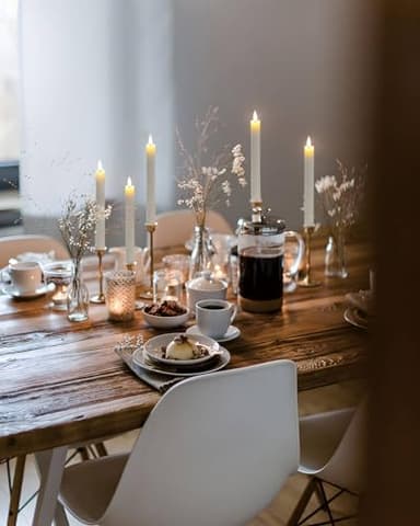 Homemory Real Waxy Flameless Taper Candles with Remote Timer, LED Candlesticks Flickering, Battery Operated Candles, 9.6 Inches for Home Christmas Wedding Celebration Decor, White, Pack of 6 - Image 6