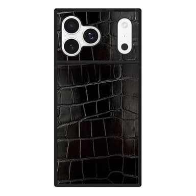 Flaunt Official Square Protective Case - Compatible with iPhone 17 Pro Max - Compatible with MagSafe & Wireless Charging - Drop-Tested & Shockproof - (Black Crocodile) - Image 1