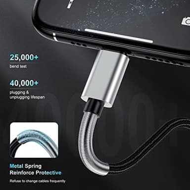 2Pack 10ft iPhone Fast Charger Cable, [Apple MFi Certified] Long USB C to Lightning Cable 10 Foot, High Fast 10 Feet Apple Charging Cord for Apple iPhone 14/14 Pro Max/13 Mini/12/11/XS/XR/8/7Plus,iPad - Image 3