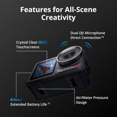 DJI Osmo Action 5 Pro Adventure Combo, Action Camera 4K with 1/1.3" Sensor, 12h Extended Battery Life with 3 Batteries, Stabilization, Dual OLED Touchscreens, Mini Action Camera for Travel, Vlog - Image 4