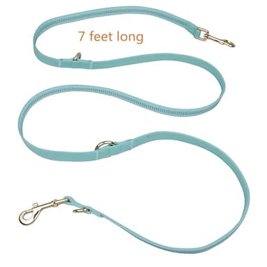 Leather Dog Collar and Leash Set 7FT Reflective at Night - Soft and Easy to Clean Vegan Leather with Gold Metal Buckle for Small Medium Large Dogs (S, Sea Green) - Image 7