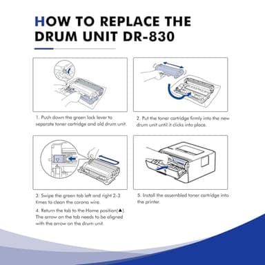 DR830 DR-830 Drum Unit Black 2-Pack Replacement for Brother DR830 DR 830 DR-830 HL-L2400D L2405W L2460DW L2460DWXL L2865DW L2480DW DCP-L2640DW MFC-L2807DW L2820DW L2820DWXL Printer (Not Toner) - Image 4