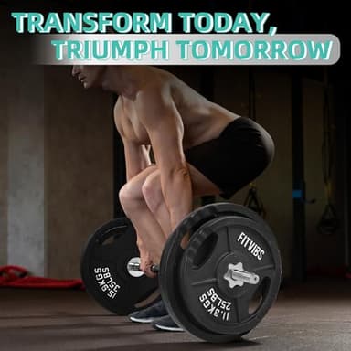 Fitvids Cast Iron 1" Standard Weight Plates Including 5FT Standard Barbell Bar & Star Locks, 95 Pounds Set (85 Lbs Plates + 10 Lbs Barbell Bar), Multiple Packages - Image 7