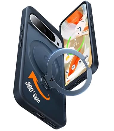 TORRAS 360 Spin Magnetic Stand for Google Pixel 9 Pro XL case, 12FT Mil-Grade Drop Protection, Compatible with Magsafe, Slim Google Pixel 9 Pro XL Phone Case with Kickstand, Black - Image 8