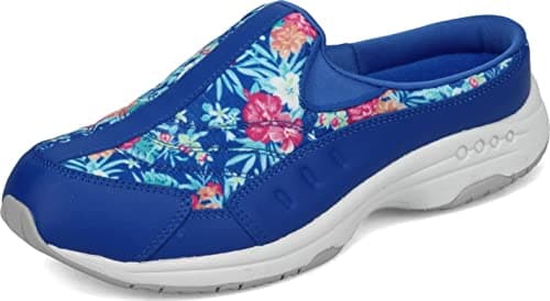 Easy Spirit Women's Traveltime500 Mule, Blue Floral, 6 Wide - Image 1