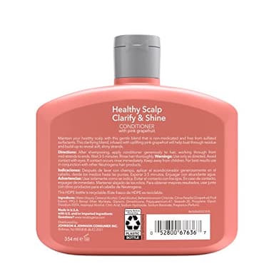 Neutrogena Exfoliating Healthy Scalp Clarify & Shine Conditioner for Oily Hair and Scalp, Anti-Residue Conditioner with Pink Grapefruit, Paraben & Phthalate-Free, Color-Safe, 12oz - Image 12