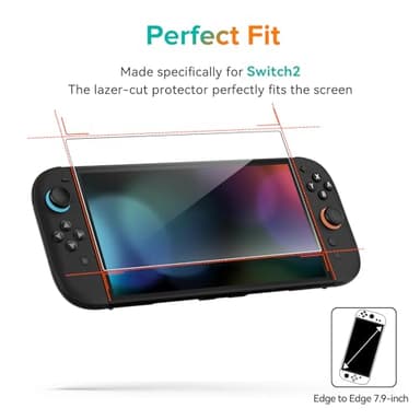 ivoler 3-Pack Screen Protector Tempered Glass for Nintendo Switch 2 Model 2025, Transparent HD Clear Anti-Scratch Screen Protector Accessories for Nintendo Switch 2, [7.9 inch] - Image 3