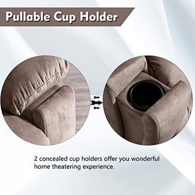 CANMOV Power Lift Recliner Chair with Massage and Heat for Elderly, Overstuffed Wide Recliners, Heavy Duty and Safety Motion Reclining Mechanism with USB Ports, 2 Concealed Cup Holders, Apricot - Image 5