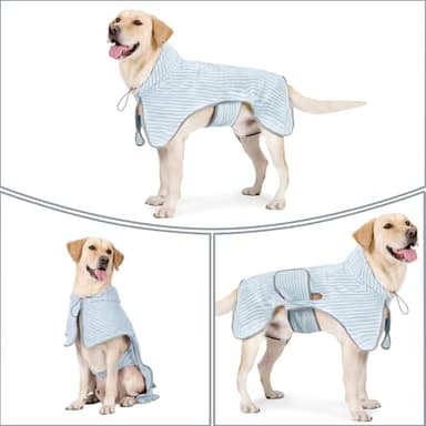 VTOPVMAX Dog Robes for After Bath, Dog Bathrobe Towel, Fast Drying Super Absorbent Pet Dog Cat Bath Robe (Blue XXXL) - Image 5