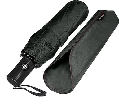 SIEPASA Compact Travel Umbrella - Windproof Auto Open/Close, Small Folding Umbrella for Rain - Lightweight & Durable with Fiberglass Frame, Waterproof Canopy - Fits Backpack, Purse, Suitcase. (Black) - Image 6