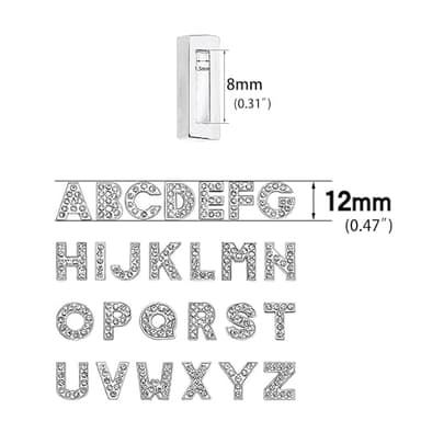 KJML DIY Junk Phone Case Charms 52pcs Rhinestone Letter Charms for Jewelry Making Bracelet Necklace Alphabet Junk Charm for Phone Case Sneaker Shoe Lace (Silver) - Image 7