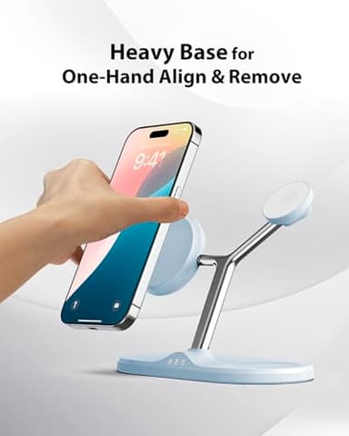 3-in-1 Wireless Charging Station for Apple Devices - Fast Charging Station for iPhone and Watch, Stable Charger Stand for iPhone 12-15 & iPhone 16 & iWatch & AirPods, Adapter Not Included - Image 3