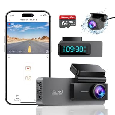 ARIFAYZ Dash Cam Front and Rear 4K+1080P, Free 64GB Card, Built-in WiFi, Dash Camera for Cars, Car Camera, Dual Dashcams for Cars with Night Vision, 24 Hours Parking Monitor, Loop Recording - Image 1