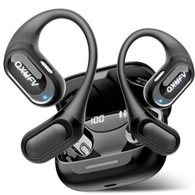 Open Ear Headphones, Bluetooth 5.4 Headphones Sports, Premium Sound with HD Mic Wireless Earbuds, 48H Playtime LED Power Display Ear Buds, IPX7 Lightweight Comfort Earphones for Running, Working - Image 1