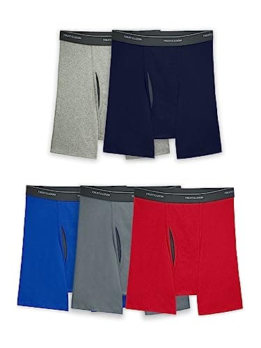 Fruit of the Loom Men's Coolzone Boxer Briefs, Moisture Wicking & Breathable, Multipacks, 5 Pack-Assorted Colors - Image 1