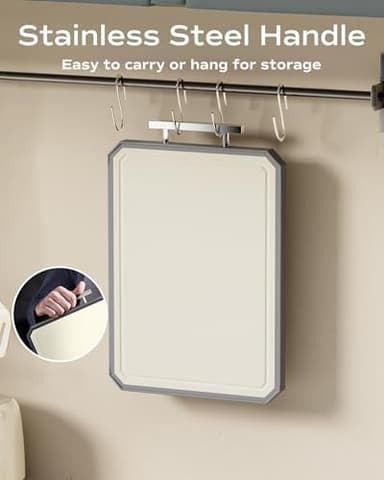 SNOWCLAD Stainless Steel Cutting Board,Double Sided Steel Cutting Boards for kitchen,Stainless Steel/Wheat straw pp Large Board for meat,non toxic Chopping,16 * 11 Inch,Dishwasher Safe - Image 6