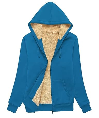 SWISSWELL Hoodies for Women Winter Fleece Sweatshirt - Full Zip Up Thick Sherpa Lined Hooded Jacket Dark Teal Blue XX-Large - Image 1