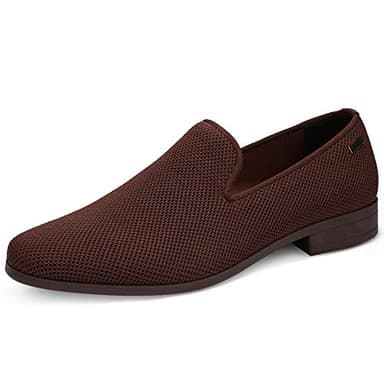 UUBARIS Mens Loafers Dress Shoes Slip On Driving Shoes Wedding Party Shoes Brown Size 7 - Image 1