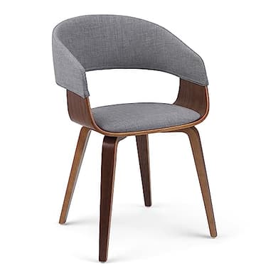SIMPLIHOME Lowell Dining Chairs - Upholstered Walnut Finish Bentwood Frame and Linen-Style Fabric Kitchen Chair in Light Grey, Modern Dining Room Seating with Curved Back and Padded Seat - Image 11