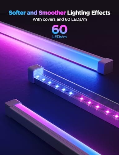 Govee RGBIC LED Strip Lights 32.8ft with Covers, Smart Lights Work with Alexa and Google Assistant, LED Diffuser Channel with LED Lights for Bedroom, Skirting Lines, Studio, Cabinet - Image 3