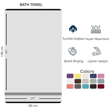 Hawmam Linen Sea Salt Cream Bath Towels 4 Pack Soft and Absorbent, Premium Quality Perfect for Daily Use 100% Cotton Towel 600 GSM - Image 7