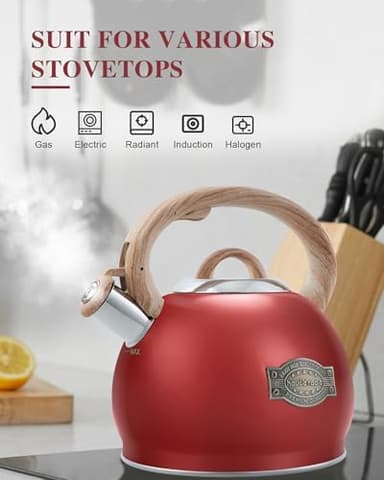 Tea Kettle Stovetops, 2.7 Quart Food Grade Stainless Steel Water kettles for Stove Top Teatop with Anti-hot Ergonomic Handle,Suitable for All Heat Sources - Image 7