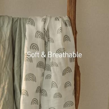 GLLQUEN BABY Muslin Swaddle Blankets 4-Pack Breathable Receiving Blankets (35" x 40") Soft Baby Blankets for Girls and Boys Newborn Essentials Muslin Burp Cloths Swaddle Wrap Baby Gift (Star - Image 6