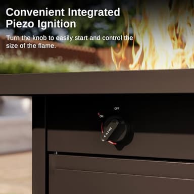 EAST OAK 28'' Propane Fire Pit Table, 50,000 BTU Steel Gas FirePit for Outdoor, Outside Patio Deck and Garden, CSA Certified Fire Table with Magnetic Lid, Cover-Storage Basket and Lava Rock , Brown - Image 8