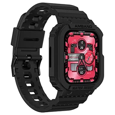 amBand Compatible for Apple Watch Band 41mm 40mm 38mm with Bumper Case, Rugged Men Women Bands for iWatch SE 3 SE2nd SE Series 9 8 7 6 5 4 3 2, Sport Military Protective Cases Drop-Proof, Matte Black - Image 4