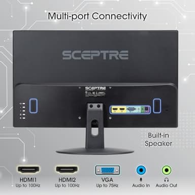 Sceptre New 24-inch Gaming Monitor 100Hz HDMI x2 Build-in Speakers 2025 - Image 4