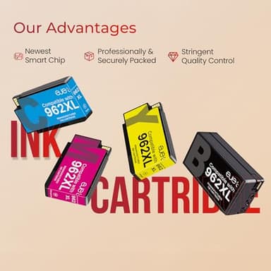 ejet 962XL 962 Ink Cartridges Compatible for HP 962XL Ink Cartridges Combo Pack use for HP Officejet Pro 9010 Ink 9015 9018 9020 Printers,4 Pack (Black, Magenta, Cyan, Yellow) - Image 7