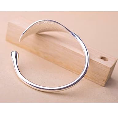 Sterling Silver Bangle Bracelets for Women, Mothers Day Gifts for Mom, Handmade Cuff Bracelet Jewelry, Birthday Gifts for Women (Silver-7) - Image 5