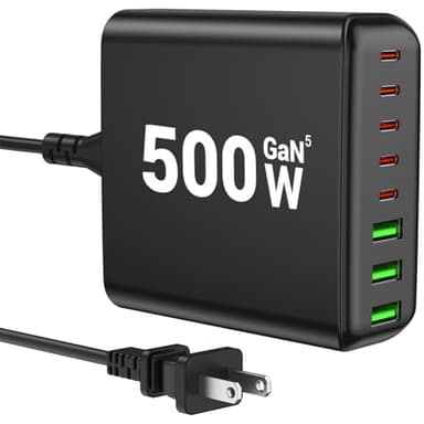 500W USB C Charger Block, 8-Port USB C Charging Station Fast Charging PD 120W PC Laptop Charger Adapter Compatible with MacBook Pro/Air/All iPad,DELL, iPhone 16/15/14/13/Pro Max/Galaxy - Image 1