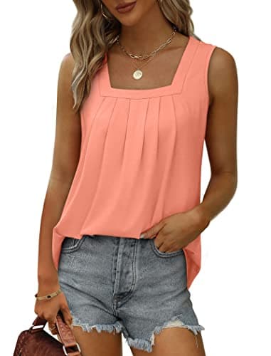 Summer Tank Tops for Women Dressy Casual Square Neck Spring Tops 2025 Plus Size Clothes for Women XXL - Image 2