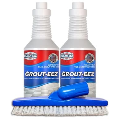 Clean-eez Grout Cleaner 2 Pack with Stand-Up Brush Attachment - Stain Remover Heavy-Duty Scrubber - Bathroom Shower Ceramic Porcelain Tile & Grout Only - Easy Control Flip Top Cap - 32 oz. - Image 10