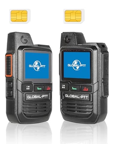 globalptt 2-Pack Global Walkie Talkies with Sim Cards - Handheld PoC Two Way Radios Unlimited Range - Rechargeable PTT Push to Talk Over Cellular Radio Long Range (G0) - Image 1