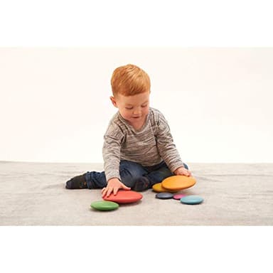 TickiT Rainbow Buttons - Set of 7 - Wooden Stacking Stones for Babies and Toddlers Aged 0+ - Natural Toy for Early Development and Open-Ended Play - Image 6