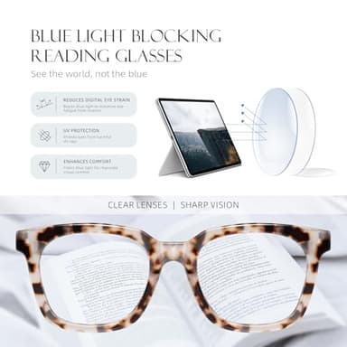 AIMISUV Reading Glasses for Women Men - Blue Light Blocking Magnifying Readers,Oprah Square Anti-Glare Computer Eyeglasses(3Pack,0.5X) - Image 7