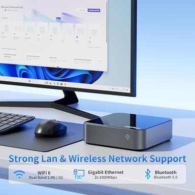 DreamQuest Mini Pc Intel 12th Processor N95 (up to 3.4 GHz) 16GB DDR4 RAM 512GB M.2 SSD,mini Desktop Computer Support Dual 4K/WiFi/Bluetooth/Ethernet/HDMI/LAN for Home/Office - Image 3