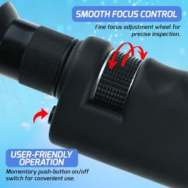 Handheld Optical Fiber Microscope, 400x Fiber Optic Microscope LED Light Coaxial Illumination 2.5mm and 1.25mm Adapters Fiber Cable Microscope Detector - Image 6