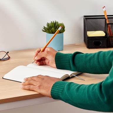 Amazon Basics Classic Lined Notebook, 240 Pages Hardcover, 5 x 8.25-Inch, Black - Image 9