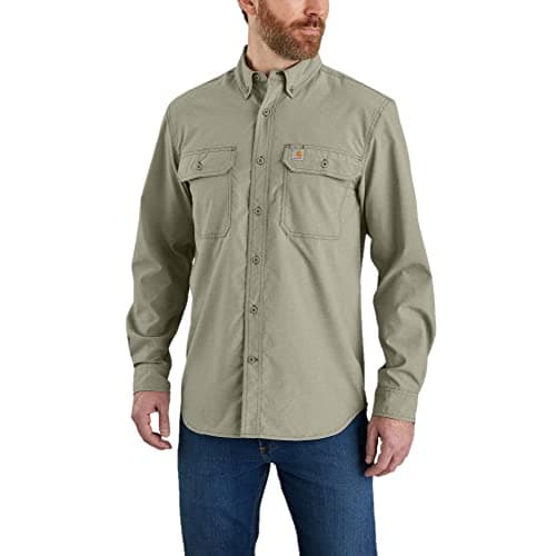 Carhartt Force Relaxed Fit Lightweight Long- Sleeve Shirt Burnt Olive - Image 1