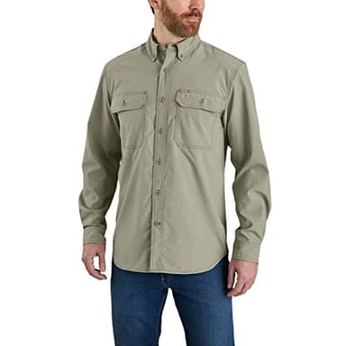 Carhartt Force Relaxed Fit Lightweight Long- Sleeve Shirt Burnt Olive - Image 1