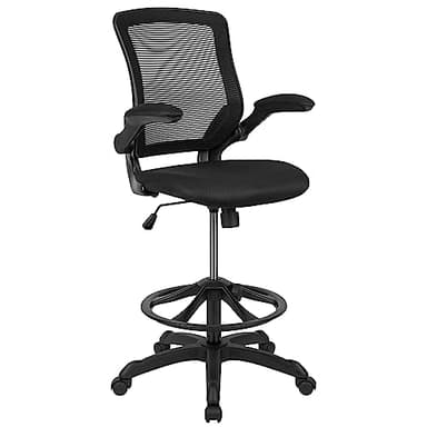 Flash Furniture Kale Mid-Back Swivel Office Chair with Adjustable Foot Ring, Lumbar Support, and Seat Height, Ergonomic Mesh Executive Chair, Black - Image 1