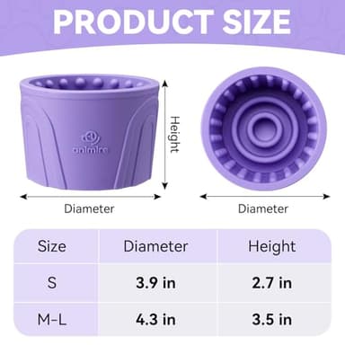 Dog Slow Feeder Lick Bowl, Anxiety Relief Dog Licking Mat Treat Dispenser, Non-Slip Anti-Choking Slow Eating Lick Bowl for Small Medium and Large Breed Dogs, BPA Free Silicone(Purple,S) - Image 6