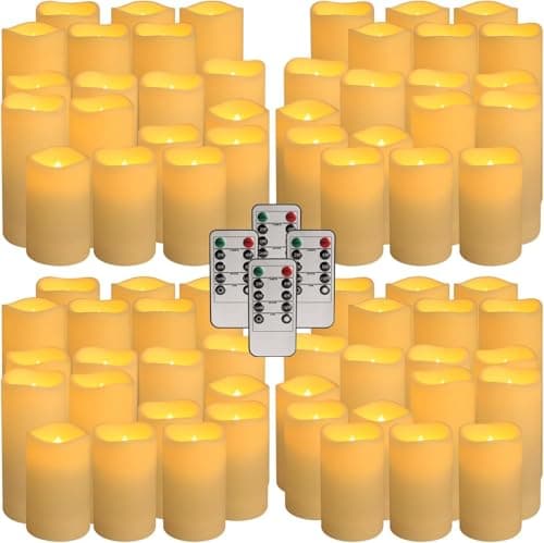 Grcdoyvl 72 Pack Flameless LED Candles with Remote & Timer - Waterproof Battery Operated Candles, Realistic Flickering for Wedding, Christmas, Halloween, Home Decor & Special Occasions - Image 1