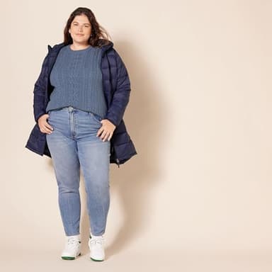 Amazon Essentials Women's Soft Fisherman Cable Long-Sleeve Crewneck Sweater (Available in Plus Size), Blue Heather, Small - Image 8